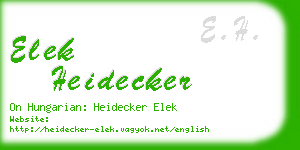 elek heidecker business card